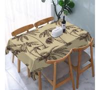 Tablecloth Wipeable PVC Plastic,Tropical Palm Trees Hawaiian Exotic Abstract Folia,Table Cloth Wipe Clean Wipe Clean Waterproof Square Table Cover Protector for Kitchen Picnic Outdoor Indoor 183x137cm
