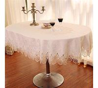 Tablecloths European Oval Table Cover Beige Oval Dining Tablecloths Floral Embroidered Lace Decorative Parties Weddings, Baby Showers Table Cloth Home Round/rectangle Dinning Lace Di
