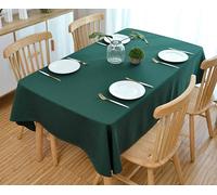 Tablecloths Rectangular, Dark Green Solid Color Oblong Fabric Table Cloth for Dining, Kitchen, Parties | 140x250cm