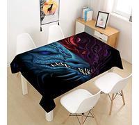 Tablecloths Rectangular, Morbuy 3D Dragon Printed Table Cloth Waterproof Wipeable Stain-Resistant Oil-Proof Table Cover for Home Dining Garden Party (Twin dragons,140x160cm)