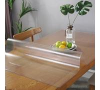 Tablecloths Thickness 1.5mm,Transparent Frosted Clear Table Protector Cover Waterproof,Desk Table Mat Clear PVC,Tablecover Wipeable,Desk Pad Mat for Dinning Room,Kitchen (Frosted,40x120cm)