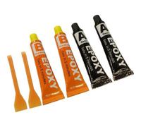 tablecloths4u 2 EPOXY RESIN STRONG GLUE AND 2 X HARDENER 2 X PLASTIC SPATULA METAL GLASS PLASTICS CERAMICS FOR MIXING AND SPREADING