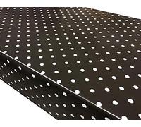 TableclothsWorld Black Polka Dot Spots PVC Vinyl Wipe Clean Tablecloth Oilcloth (Rectangle - 220cmx140cm)
