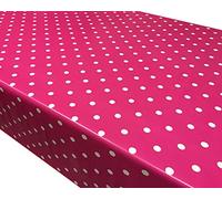 TableclothsWorld Polka Dot Spots PVC Vinyl Wipe Clean Tablecloth - 200cm x 140cm (Cerise Pink)