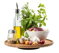 TableCraft 11829 Acacia Wood Lazy Susan, 15" Round Turntable Server with Raised Lip, Commercial Grade for Dining Tables, Countertops, Buffet Lines, Appetizers and Condiments