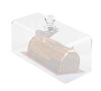 Tablecraft 11887 Rectangular Cake Dome with Knob Handle, Clear SAN Plastic, Shatter-Resistant Display Cover for Cakes, Pastries, and Sandwiches, 13.5" x 7.7", BPA Free, Dishwasher Safe