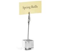 TableCraft Acrylic Square Card & Number Holder | Clip Stand, Table Number Stand, Table Card Stand