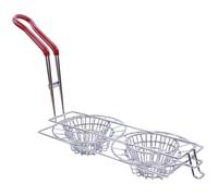 Tablecraft B078T62VNL TB24039 8Inch Double Taco Cups Stainless Steel Silver Fry Basket,Each, 1