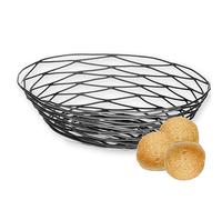 Tablecraft "BK17409 Artisan Collection oval Powder Coated Metal Basket, 23 cm x 15 cm x 6.5 cm, Black