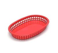 Tablecraft by Chefline 6X Fast Food Polypropylene Chicago Platter Baskets, Red, 27x18x4cm, Burger, Chips, Hotdogs