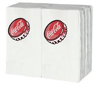 Tablecraft CC402 Coca-Cola Tall Fold Bottlecap Napkins, 100 per Pack, Paper, White