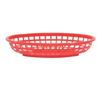 TableCraft Classic Oval Food Baskets Red 24x15x5cm - Case of 36 | Plastic Baskets, Dinner Baskets, Food Baskets, Diner Baskets, Presentation Baskets | Chip Baskets, Fries Baskets, Burger Baskets, Hot Dog Baskets