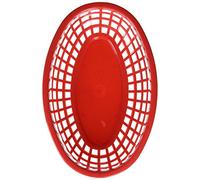 TableCraft H1074R6 6-Piece Classic Oval Plastic Baskets, Red