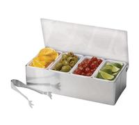 TableCraft H1604 4 Compartment Bar Caddy with Tongs