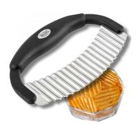 Tablecraft H6610 Crinkle Cutter Single Blade with Plastic Handle, Small, Black