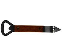 Tablecraft H76724 Magnetic Stainless Steel Bottle and Can Opener with Wood Handle, Clamshell
