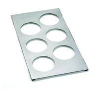 TableCraft Products T6 12.75" x 7" 6 Hole Bottle Holder, Stainless Steel Template