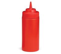 Tablecraft Red Squeeze Sauce Bottle 8oz / 235ml - Squeezy Ketchup Sauce Dispenser for Fast Food