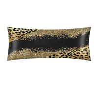 Tablerazzi Brown Leopard Cheetah Satin Body Pillow Case for Hair and Skin, 21''x54'' Breathable Soft Silky Body Pillowcase Cooling Long Pillow Covers with Zipper Closure