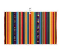 Tablerazzi Cinco De Mayo Golf Towel, Microfiber Mexican Colorful Stripes Golf Towel with Carabiner Clip for Men and Women Golf Gifts