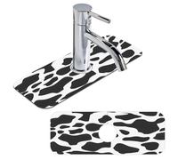 Tablerazzi Cow Print Skin Pattern Sink Splash Guard Faucet Mat Fast Drying Mats Absorbent Sink Mat Behind Faucet Drip Catcher for Kitchen, Bathroom