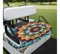 Tablerazzi Golf Cart Seat Covers, Mandala Floral Golf Cart Seat Blanket, Bohemian Boho Golfs Carts Towel 2-Seat Golfs Carts Decoration, 51" x 31"
