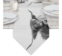 Tablerazzi Highland Cow Table Runner 72 Inches Long Linen Table Runners for Table Dresser Runner for Dinner Party Home Decoration 13x72 Inch
