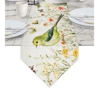 Tablerazzi Table Runners Dresser Scarfs, Bird and Wild Flower Spring Table Dresser Runner, Kitchen Dining Table Runners for Indoor Outdoor Holiday Decor 13x60 Inch