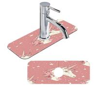 Tablerazzi Unicorn Funny Print Sink Splash Guard Faucet Mat Fast Drying Mats Absorbent Sink Mat Behind Faucet Drip Catcher for Kitchen, Bathroom