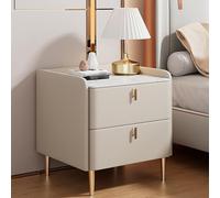 Tables de chevet avec tiroir de rangement, table de chevet au design géométrique pour chambre et salon, pieds fuselés, 40 cm