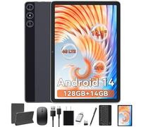 Tablet 10.1 Inch Android 14, Octa-Core 5G WiFi, 4G Cellular(T-Mobile), 128GB ROM 14GB RAM, 2025 Latest Tab with Keyboard Bundle 1TB Expand Android Tablet 13MP+8MP Dual Camera, GPS Unlocked HD Display