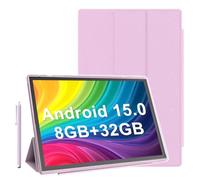 Tablet 10 Inch Android 14 Tablets With Case 6GB RAM+32GB ROM+1024GB Expand, 6000mah Battery Tableta, 2MP+8MP Dual Camera WiFi-6 10.1'' IPS HD Touch Screen, Android Tablet Incloud Case Stylus (Pink)