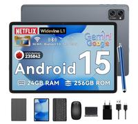 Tablet 10 Inch Android 15-2025 Newest Android Tablets 18GB+128GB/2TB, 10 Inch Tablet with Pen and Keyboard, Gemini AI, 6000mAh, 1080P, 5G WiFi, Bluetooth 5.0, GPS, OTG, 2 Speaker, 6 Years Warranty