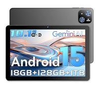 Tablet 10 Inch Android 15 Tablet PC Gemini AI 18GB RAM 128GB ROM Expandable to 1TB Octa-Core Processor 1280x800 HD IPS Touch Screen 6000mAh Battery Widevine L1 5G WiFi BT 5.0 5MP+8MP Dual Camera