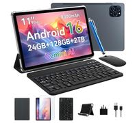 Tablet 2025 Android 16 Tablet with Gemini AI 2.0, 11 Inch FHD Display, 24GB RAM 128GB ROM /2TB TF, T615 CPU, 13MP AI Camera, 8000mAh, 5GWIFI, Widevine L1, 2 in 1 Tablets with Keyboard Mouse Stylus