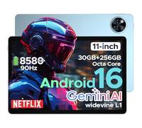 Tablet 2025 Newest Android 16 Tablet 11 Inch, DOOGEE U11 Pro Gemini AI Android Tablets Octa-Core 32GB RAM 256GB ROM(TF 2TB), 8580mAh Battery, 3.5mm Jack|Widevine L1|5G WiFi|13MP+5MP|GMS|GPS|OTG, Blue