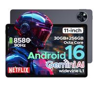 Tablet 2025 Newest Android 16 Tablet 11 Inch, DOOGEE U11 Pro Gemini AI Android Tablets Octa-Core 32GB RAM 256GB ROM(TF 2TB), 8580mAh Battery, 3.5mm Jack|Widevine L1|5G WiFi|13MP+5MP|GMS|GPS|OTG, Gray