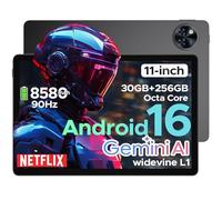 Tablet 2025 Newest Android 16 Tablet 11 Inch, DOOGEE U11 Pro Gemini AI Android Tablets Octa-Core 32GB RAM 256GB ROM(TF 2TB), 8580mAh Battery, 3.5mm Jack|Widevine L1|5G WiFi|13MP+5MP|GMS|GPS|OTG, Black