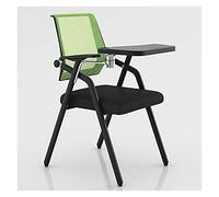 Tablet Arm Chair with Desk Attached Adults,Mesh Office Chair Ergonomic Desk Chair,Folding Chairs with Writing Board Meeting Student Chair Metal Frame(Green)