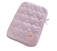 Tablet Bag 11-15.6inch Large Capacity Shockproof Pouch Bags Embroidered Heart Handbag Portable(Pink,13-14 inches)