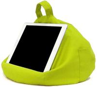 Tablet Bean Bag Stand/Adjustable Handsfree Soft Pillow Lap Stand/Portable Imitation Hemp Bean Bag Tablet Cushion (Green)