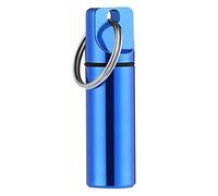 Tablet Box,Aluminium Key Ring Waterproof Metal Tablet Box Medicine Pill Boxes Waterproof Airtight Small for On the Go, Outdoor, Travel, Hiking, Camping(Blue)