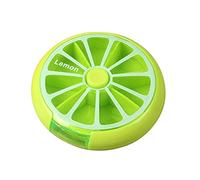 Tablet Box,Round 7 Day Medication Box 7 Compartments Small Tablets Portable Weekly Box Travel Pill Case Easy to Open Medication Dispenser for On the Go(Groen)