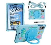 Tablet Case for ALLDOCUBE iPlay 50 Mini/60 Mini/DOOGEE T20 Mini/TCL/Samsung Galaxy Tab A 8.4 inch Soft Anti-Stress Silicone Case with Rotate Stand/Pencil Holder/Shoulder Strap/Pen (Sky Blue)
