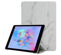 Cadorabo Tablet Case compatible with Apple iPad AIR 2 2014 / AIR 2013 / PRO (9.7 Inch) - Design White Marble - Ultra thin protective case made of flexible TPU silicone with stand function