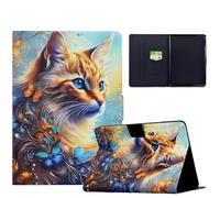 Tablet Case for iPad Mini 5th Generation 2019 7.9 inch/iPad Mini 4/3/2/1 with Stand Function, Card Slot, Pen Holder, Slim Fit Lightweight PU Leather Folio Flip Wallet Case,Butterfly Cat