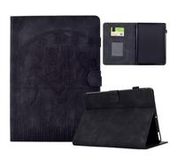 Tablet Case for Lenovo Tab M10 Plus 3rd Gen 10.6 (TB125FU /TB128FU), Embossed Cat Lightweight Shockproof Flip Leather Book Wallet Cover Case with fold Stand Protection,black