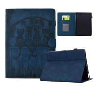 Tablet Case for Lenovo Tab M10 Plus 3rd Gen 10.6 (TB125FU /TB128FU), Embossed Cat Lightweight Shockproof Flip Leather Book Wallet Cover Case with fold Stand Protection,blue