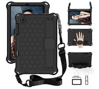 Tablet Case For Lenovo Tab M10 Plus TB-X606F/ M10 X306X X306F/ Tab K10 TB-X6C6F X6C6L, Kids Friendly, Hand Stand Shoulder Strap, Honeycomb Texture, Lightweight Shockproof Tablet Cover Black