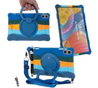 Tablet Case for Oppo Realme Pad 10.4inch Soft Anti-Stress Silicone Case with 360° Rotate Stand/Pencil Holder/Shoulder Strap/Pen for Oppo 10.4 inch (Colorful Blue)